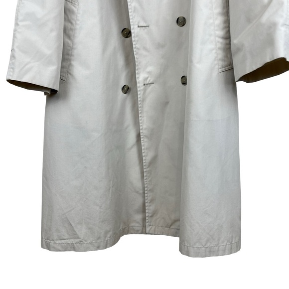 VTG Christian Dior Monsieur Tan Wool Trench Coat Removable Lining Mens Sz 48R XL - Picture 2 of 12